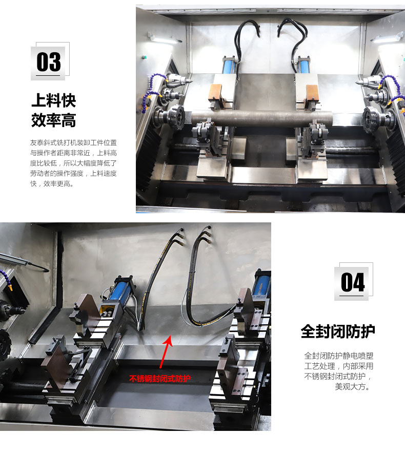 XS100-1200 斜式铣端面打中心孔机床(图3)